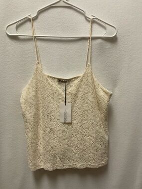 stradivarius Cream Lace Camisole with Spaghetti Straps
